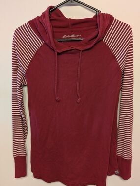 Eddie Bauer Burgundy Hooded Pullover